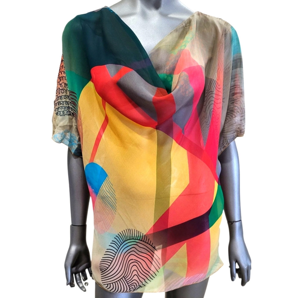 B13. Paul Ropp Colorful Women's Sheer Top - One Size